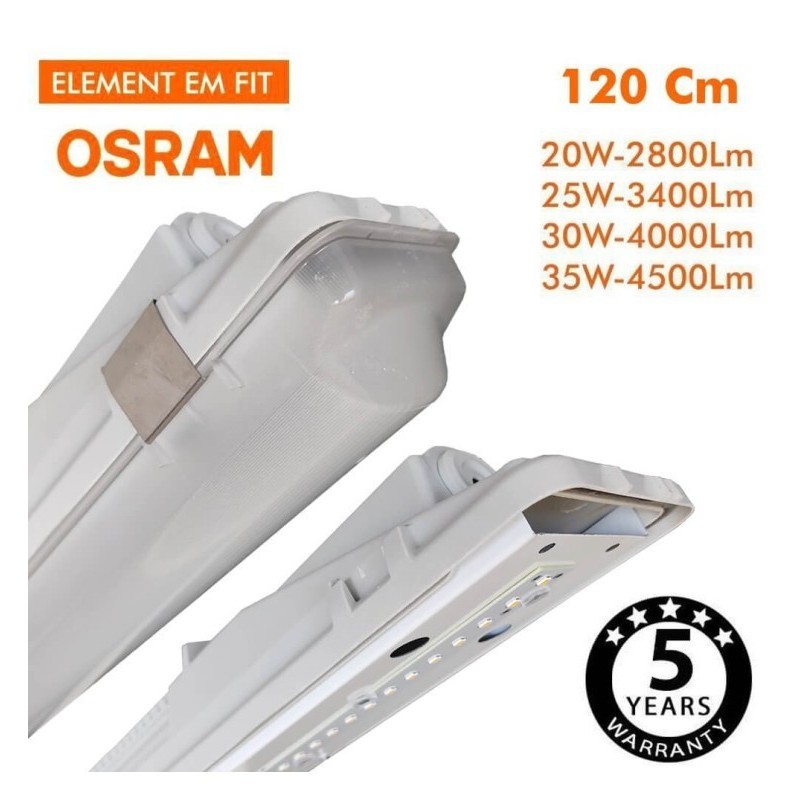 Regleta Estanca LED integrado - 35W-30W-25W-20W - OSRAM Driver - 120cm