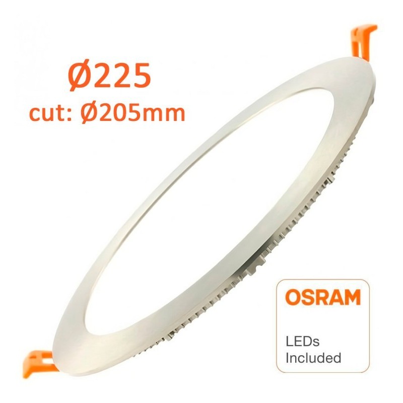 Placa Slim LED Circular 24W Acero Inox - CCT - OSRAM CHIP DURIS E 2835