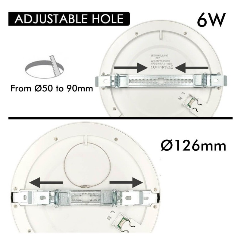 Downlight + LED ceiling - Circular - Moss White LumiledS - 6W Adjustable - CCT Selectable Color