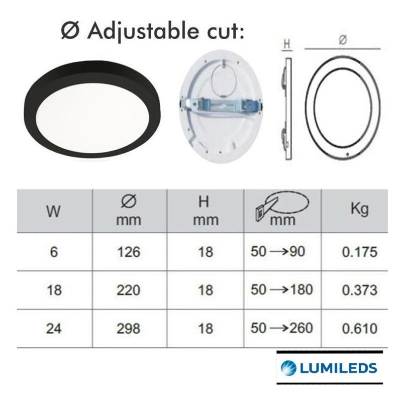 DownLight + LED ceiling - Circular- Moss Black LumiledS - 18W Adjustable - CCT Selectable color