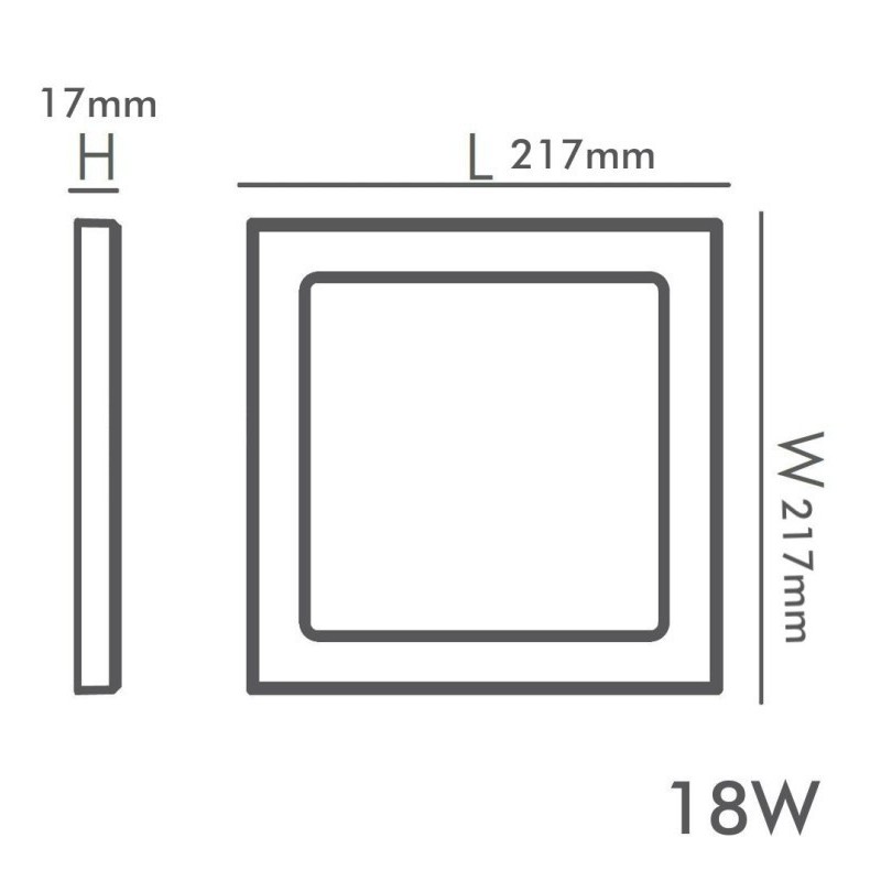 Downlight + Plafón LED - Cuadrado- MOSS NEGRO LUMILEDS - 18W AJUSTABLE - CCT Color Seleccionable