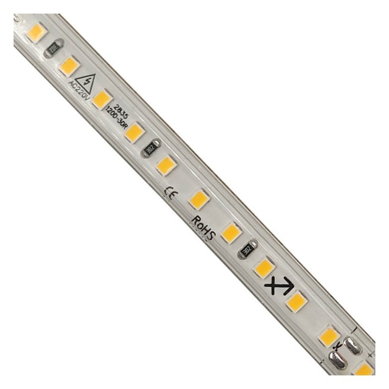 Tira LED 220V | 120xLED/M | 20m | SMD2835 | 1540Lm/M | 14W/M | IP67 | Corte Cada 10cm