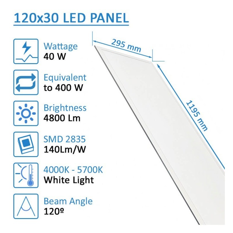 Comprar PACK 6 Panel LED 120x30 40W Philips Driver