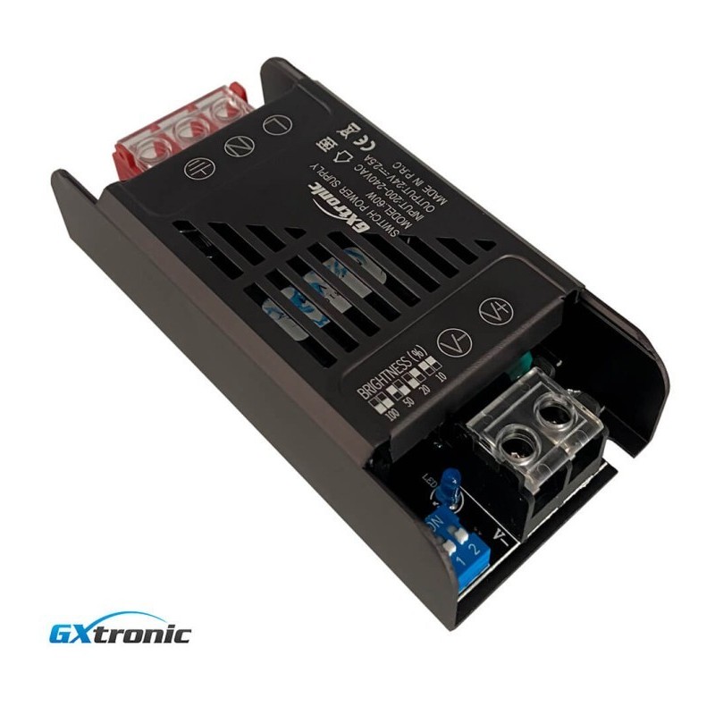 24V 60W power supply - IP20 aluminum - Gxtronic