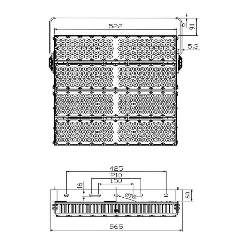 Focus LED Projector 1200W Philips Xitanium - Stadium Line - 150LM / W - Class A 1-10V Optional Dali