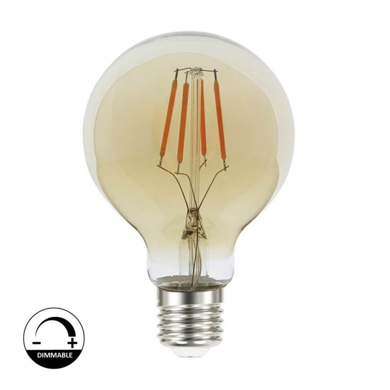 LED Light Bulb Vintage Filament 6W E27 G80 Gold - Dimable