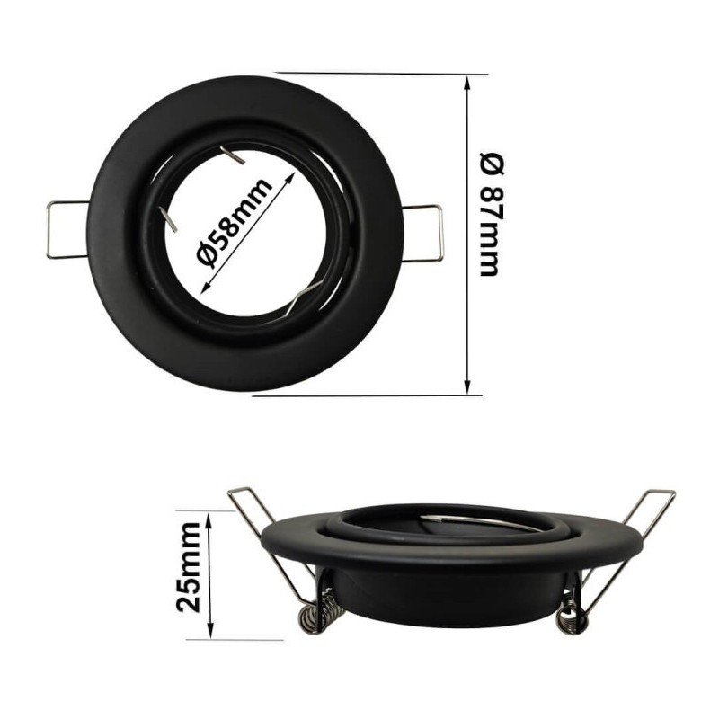 Comprar Nuevo Aro Redondo Orientable para dicroica LED GU10 MR16 - Ø90mm - Acero