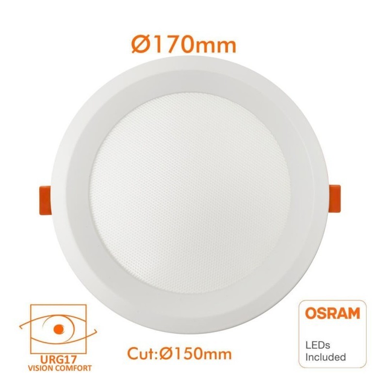 16W circular LED downlight - Osram Chip Duris E 2835 - CCT - UGR19