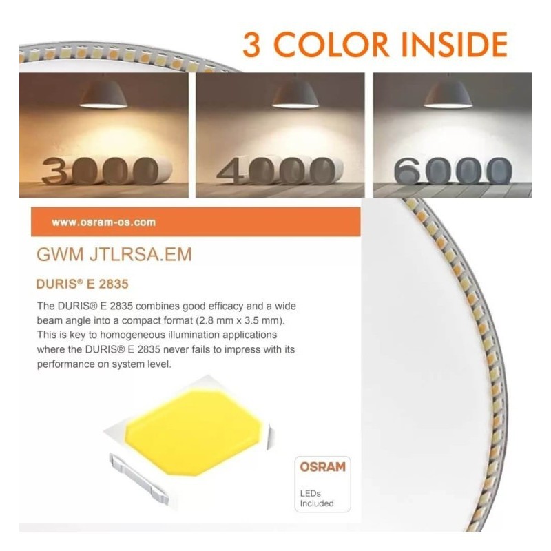 ▷ Comprar Plafón LED 8W Cuadrado Acero Inox - CCT - OSRAM CHIP DURIS E 2835