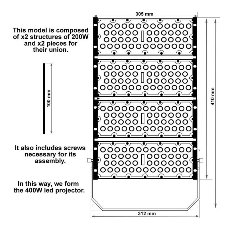 Comprar Proyector LED 400W DOB MAGNUM OSRAM Chip SMD3030-3D 180Lm/W 60º