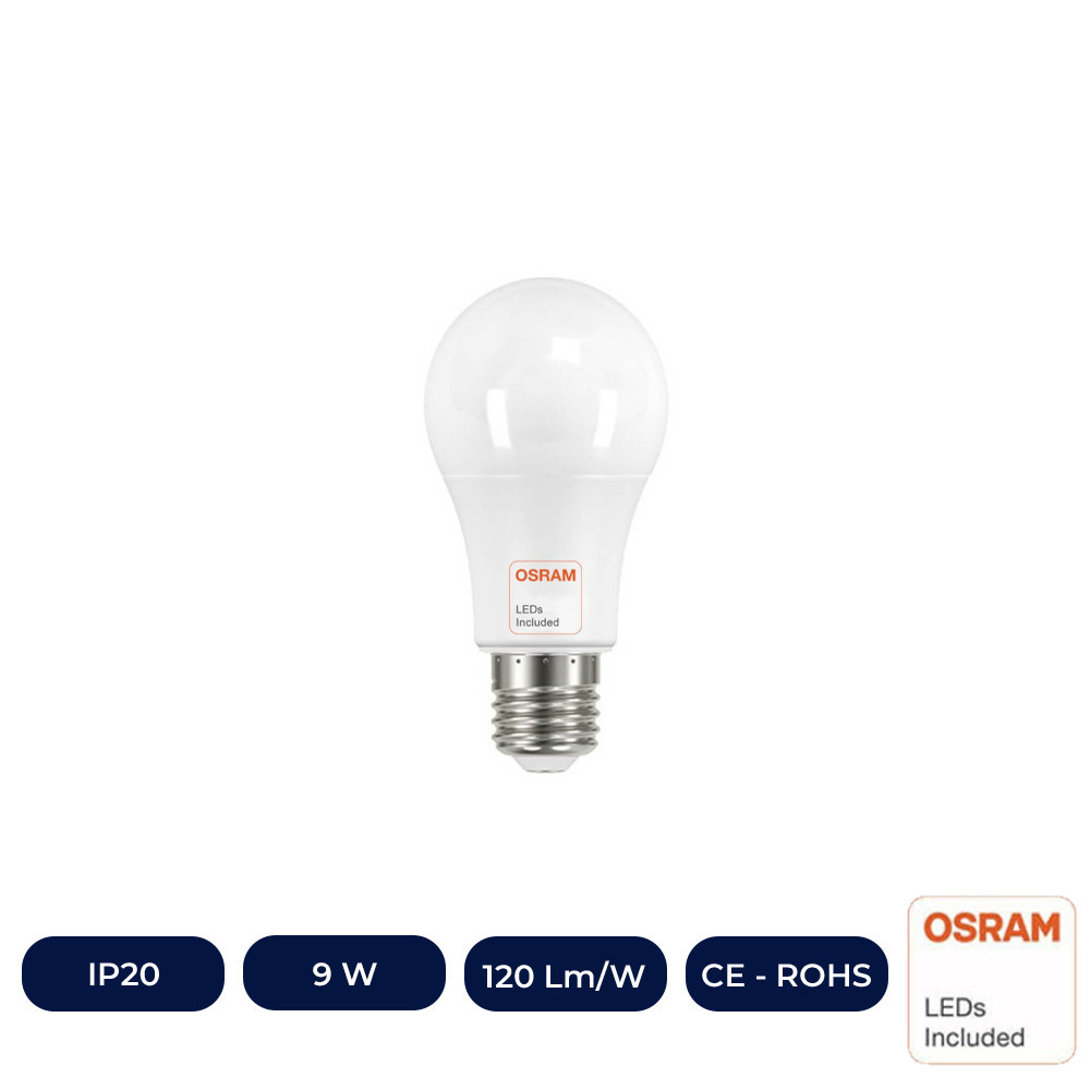 Ampoule LED 9W E27 A60 180 - OSRAM CHIP DURIS E 2835