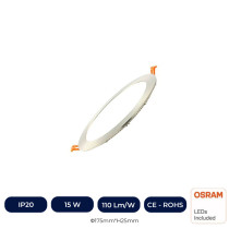 Downlight Slim LED Rond 15W Inox - CCT - OSRAM CHIP DURIS E 2835