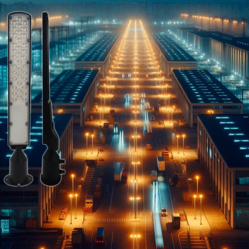 ▷ Lampadaire LED noir 100W AREA FLEX Orientable OSRAM Chip - Extérieur IP65