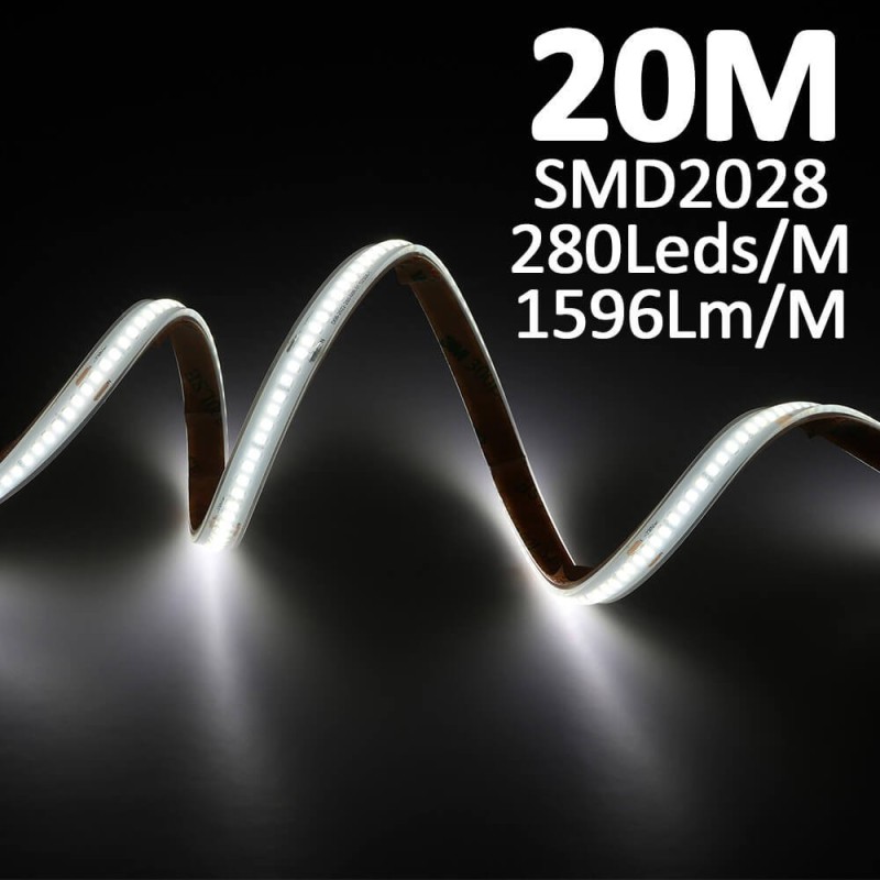 LED Strip 220V 14w 20m IP67 Dimmable - Cut 10cm - High Brightness