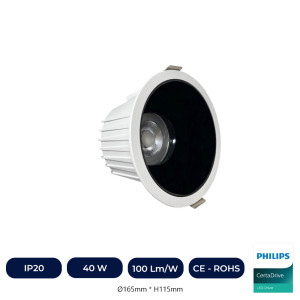 Downlight LED 40W Circular - Philips CertaDrive - CCT - UGR13 - IP65