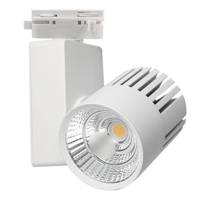 ▷ Spot Led Rail Monophasé GRAZ 40W CRI+98 | Chip Bridgelux | 3CCT