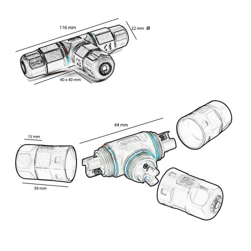Comrprar Conector de cables en "T" IP67