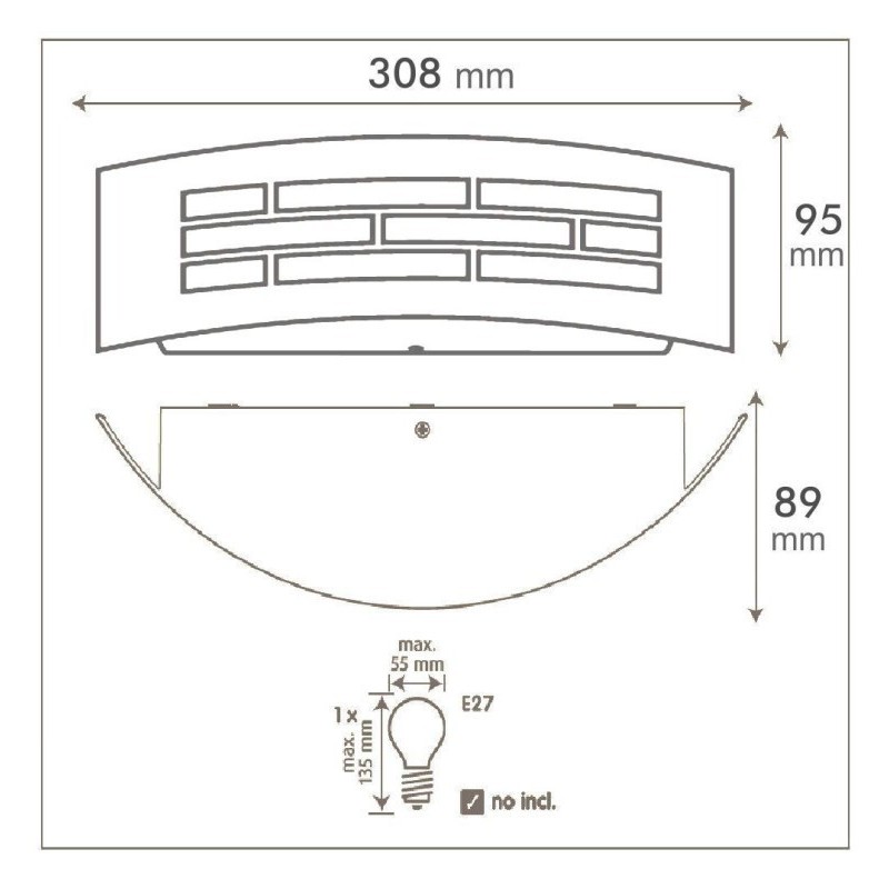 Acheter Applique LED E27 GOTHENBURG GRIS - IP44 Lumière Décorative