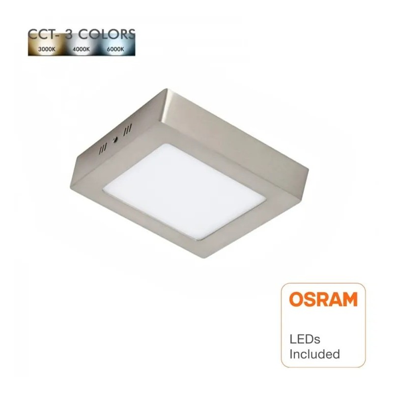 ▷ Buy LED ceilings 8W Square Stainless Steel - CCT - Osram Chip Duris E 2835