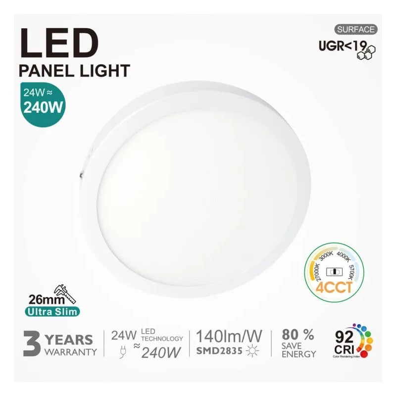 Buy Circular LED ceilings 24W UGR19 GXTRONIC | 4CCT | Ultra slim