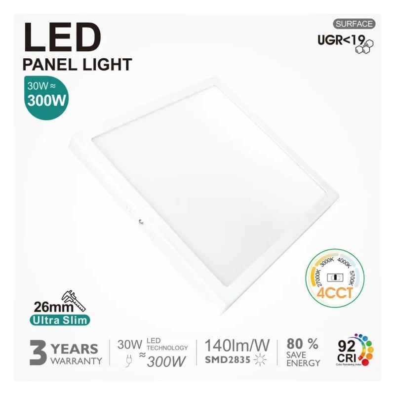 Buy Square LED ceilings 30W UGR19 GXTRONIC | 4CCT | Ultra slim