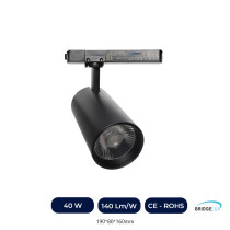 Foco LED 40W - 34W NEW MAYA Negro Carril Monofásico - CRI+92 - UGR13 -HIGH LUMEN 140Lm/W