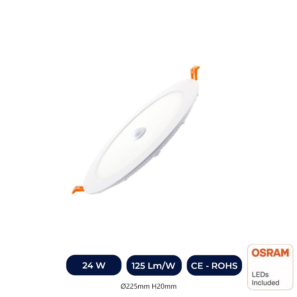 Panneau LED Circulaire 24W - 22W- 20W -18W avec Détecteur de Mouvement - 2700K+CCT - OSRAM CHIP