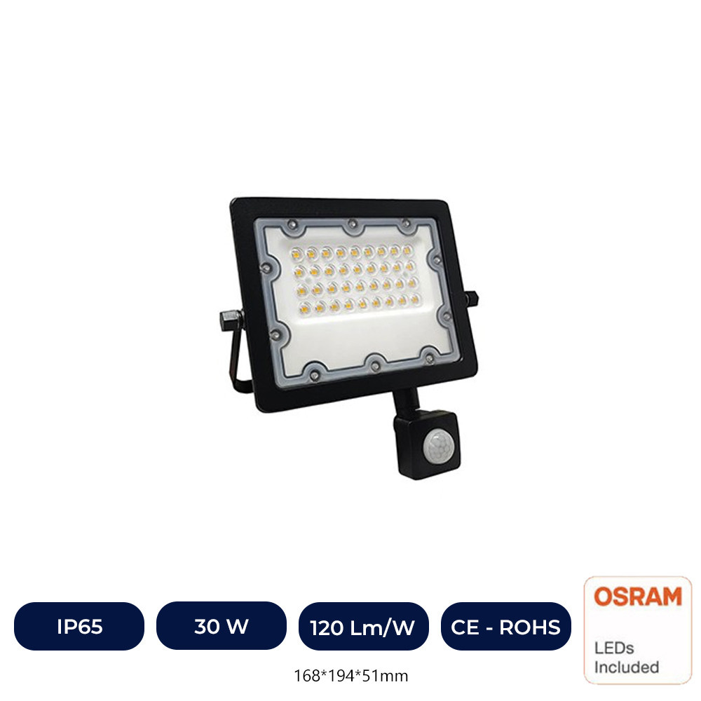 Foco Proyector LED 30W NEW AVANT OSRAM CHIP DURIS E 2835 - Sensor Movimiento PIR