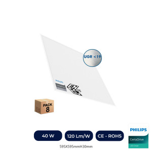 PACK 8 Panel LED 60x60 -SLIM FRAME- 40W - Philips Driver - ENEC05