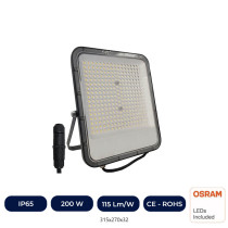 Projecteur extérieur LED 200W - Pro - OSRAM CHIP DURIS E 2835