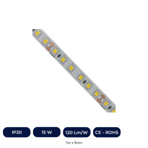 Bande LED 24V | 120xLED/M | 5m | CMS2835 | 1680Lm | 12W/M | IP20