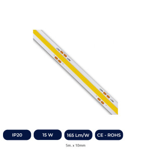 Ruban LED COB 24V | 512 LED/M | 5m | FLIP CHIP | 1650Lm |15W/M | CRI90 | IP20