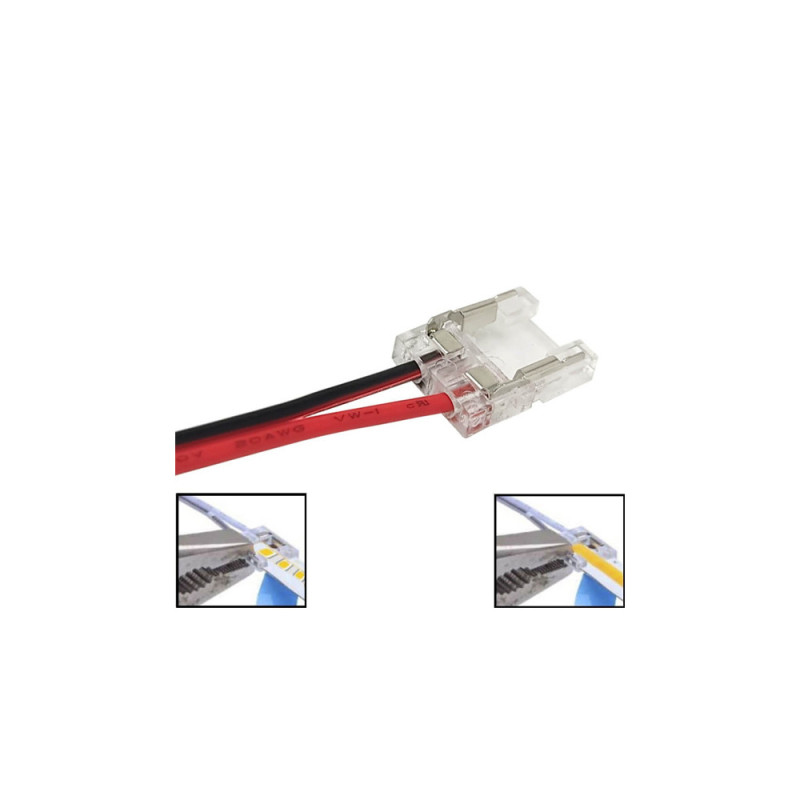 Connecteur Transparent Pour Rubans LED COB + SMD - 10mm - IP20