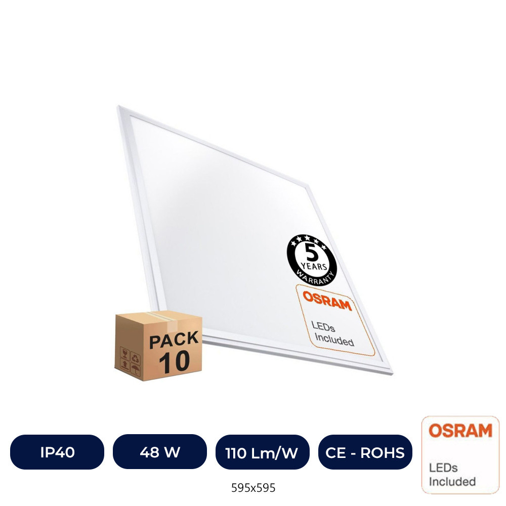 PACK 10 DALLE LED 60x60 Multiwatt - 48W-40W-36W-24W - OSRAM CHIP DURIS E 2835