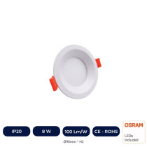 Downlight LED 8W Circulaire - OSRAM CHIP DURIS E2835 - CCT - UGR17