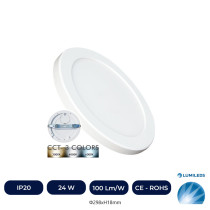 Downlight + Plafonnier LED - Circulaire - MOSS WHITE LUMILEDS - 24W RÉGLABLE - CCT Couleur Sélectionnable