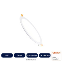 Plaque Slim LED Circulaire 30W - CCT - OSRAM CHIP DURIS E2835