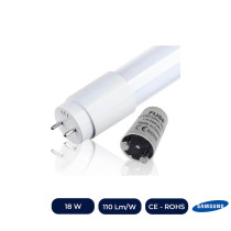 Tube LED 18W Cristal 120cm 300º - ALTA LUMINOSIDAD - SAMSUNG CHIP PACK 10