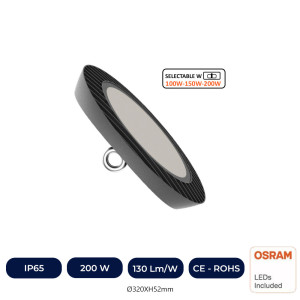 Campana Industrial LED 200W-150W-100W UFO ENDURANCE OSRAM CHIP DURIS E 2835