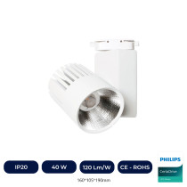 Foco LED 40W UPPSALA Blanco PHILIPS Driver Carril Monofásico CRI+92