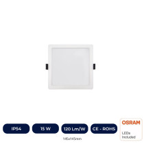 Downlight LED 15W Carré - OSRAM CHIP DURIS E 2835 - CCT - UGR17