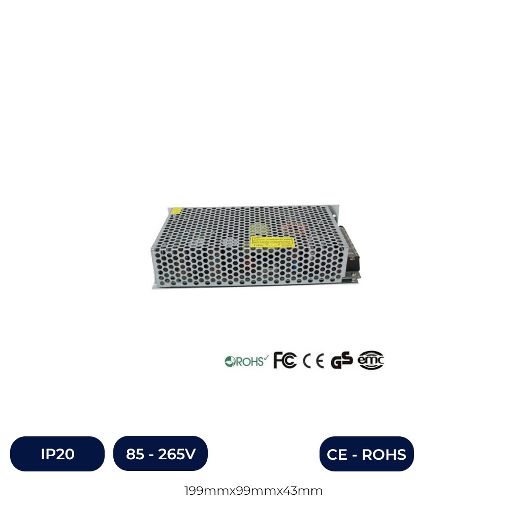 Alimentation 12V 200W 1,7A aluminium IP20