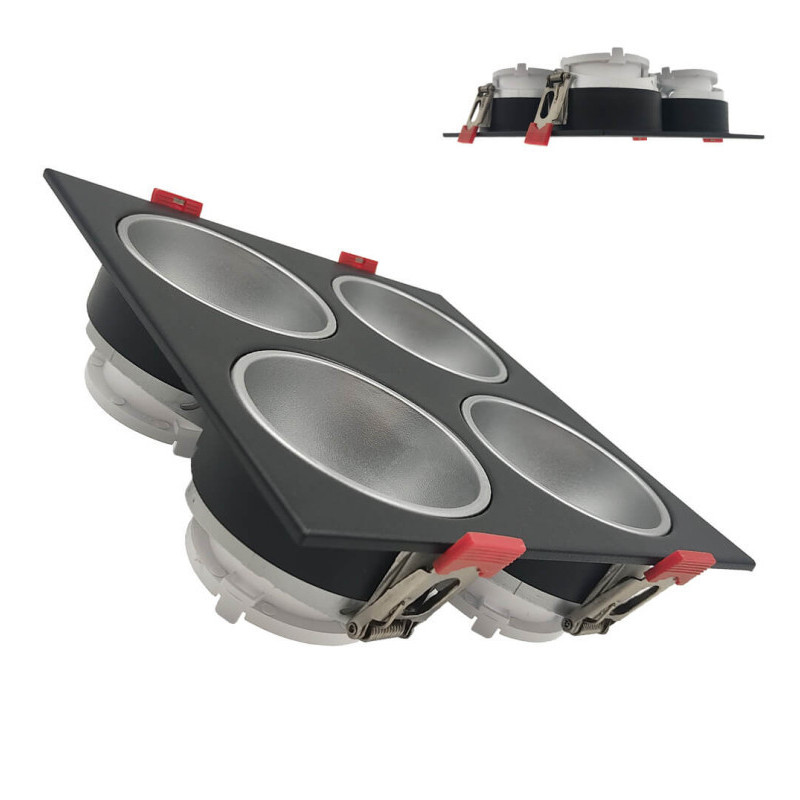 Aplique de techo basculante cuadruple - GU10-MR16 - Exterior negro