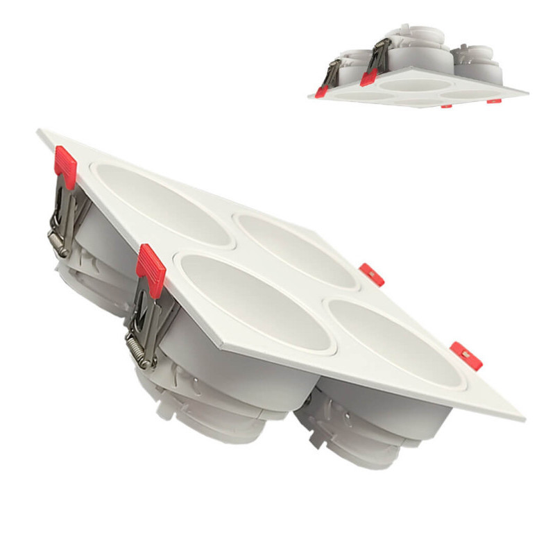 Plafonnier quadruple inclinable - GU10-MR16 - Extérieur blanc