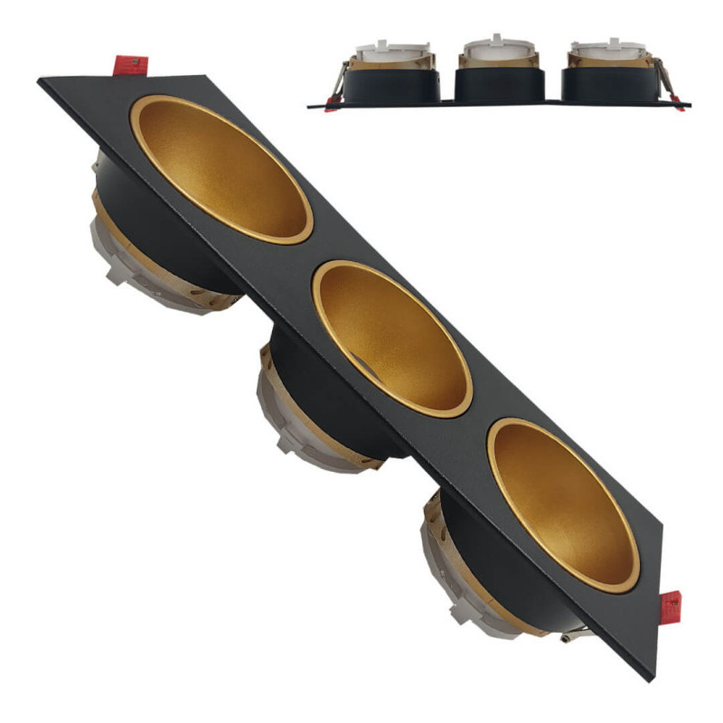 Aplique de techo basculante triple - GU10-MR16 - Exterior negro