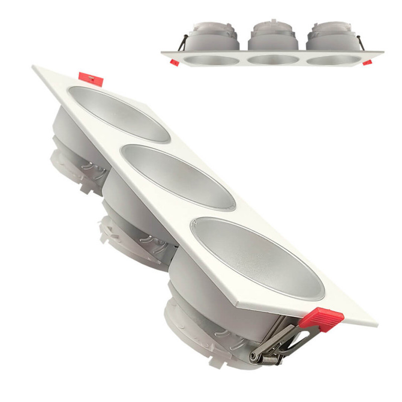 Aplique de techo basculante triple - GU10-MR16 - Exterior blanco