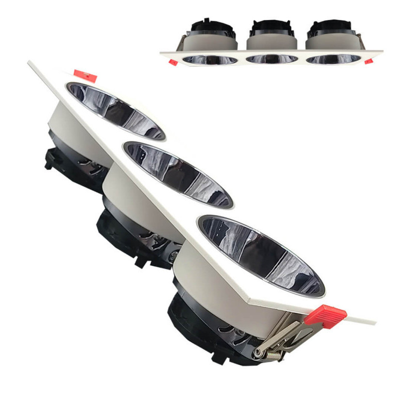 Aplique de techo basculante triple - GU10-MR16 - Exterior blanco