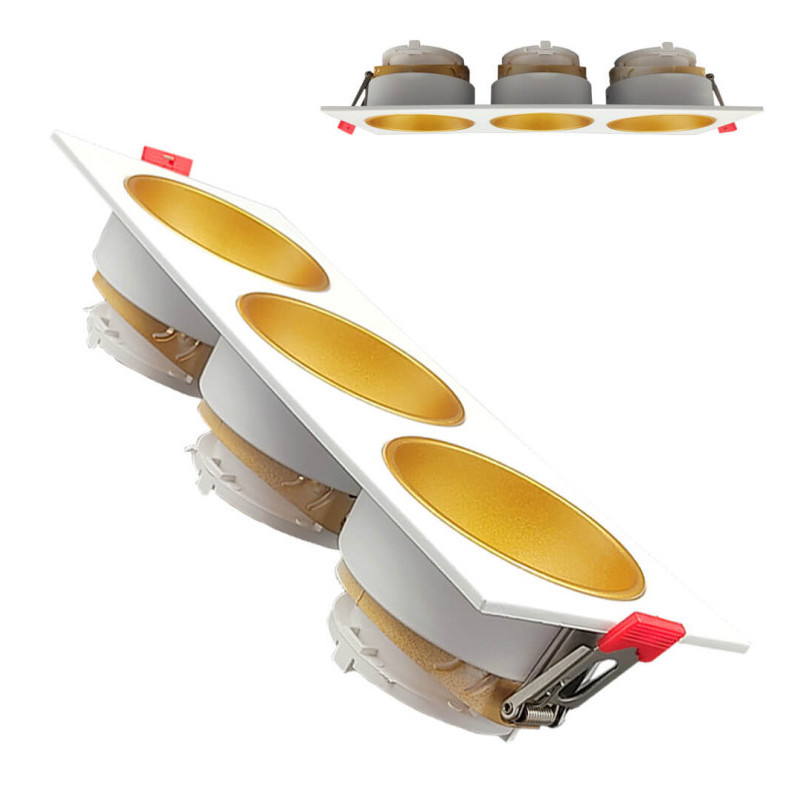 Aplique de techo basculante triple - GU10-MR16 - Exterior blanco