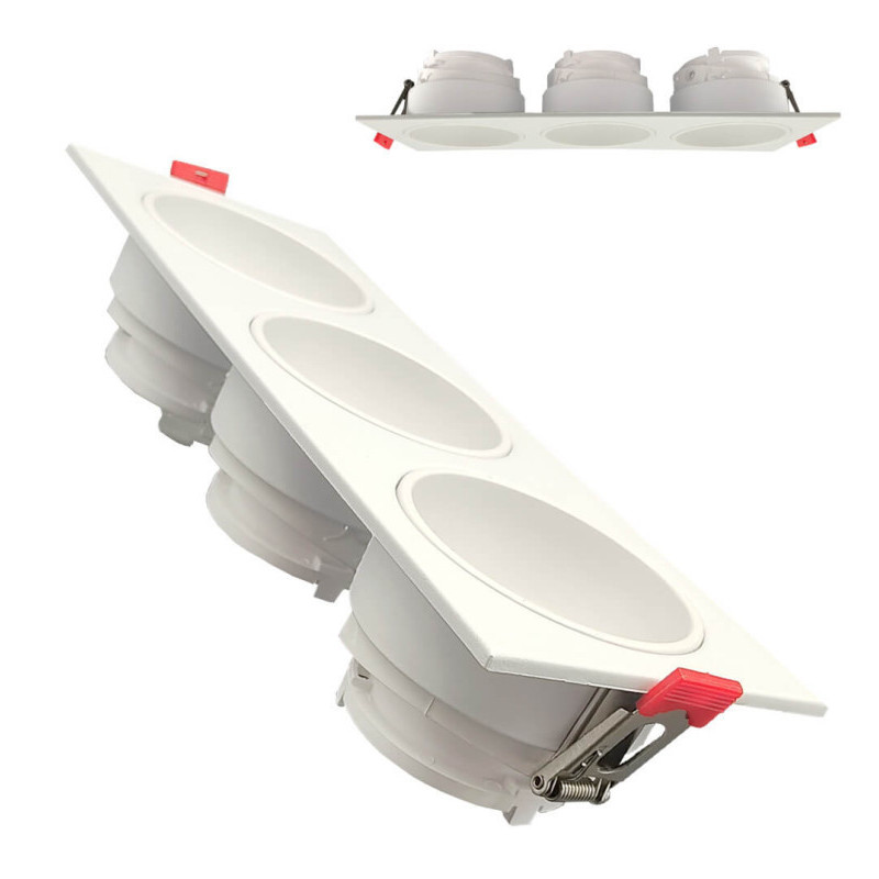 Aplique de techo basculante triple - GU10-MR16 - Exterior blanco