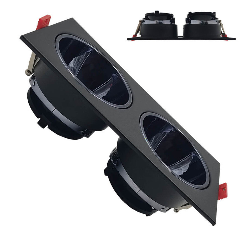 Anneau Double Inclinaison - GU10-MR16 - Extérieur Noir